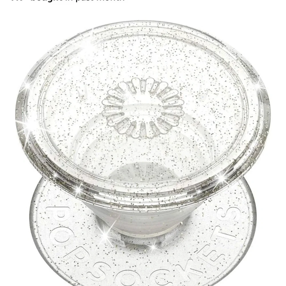 PopSocket Clear with Silver Glitter